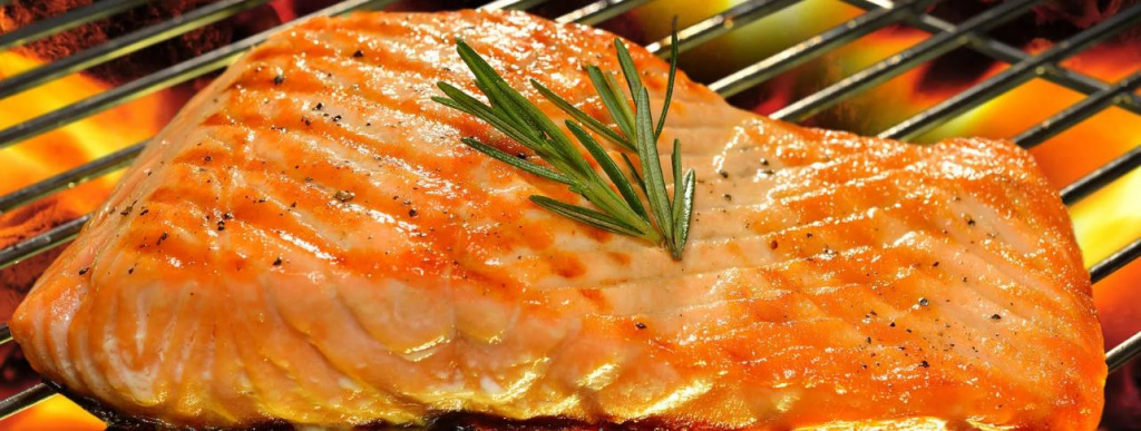 Шашлык из лосося на решетке